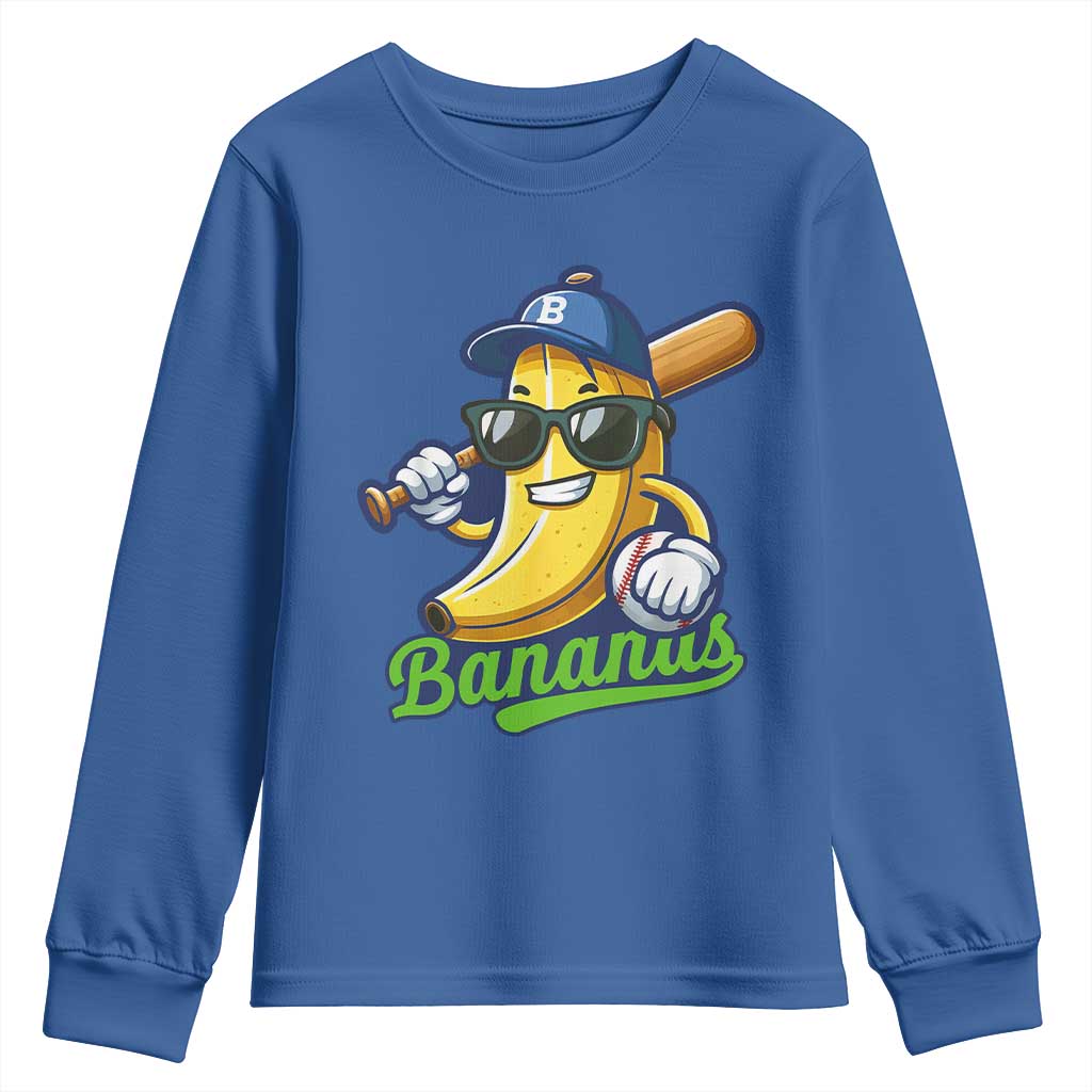 Cute Banana Graphics Youth Sweatshirt Funny Sports Baseball Lover