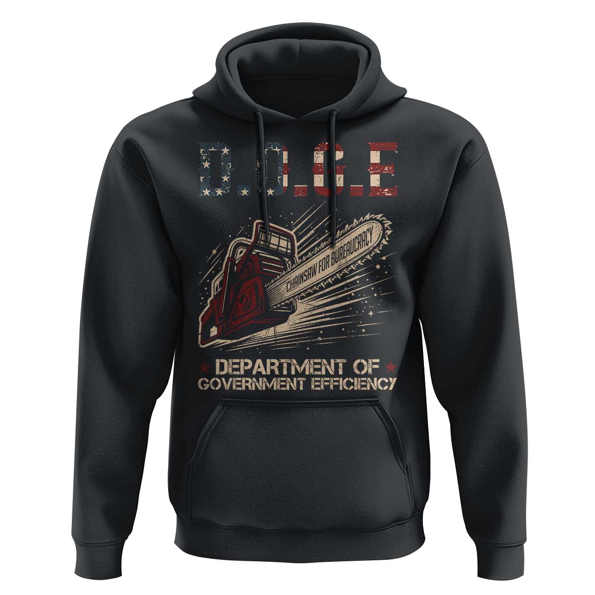 Chainsaw For Bureaucracy Hoodie Funny DOGE USA Flag