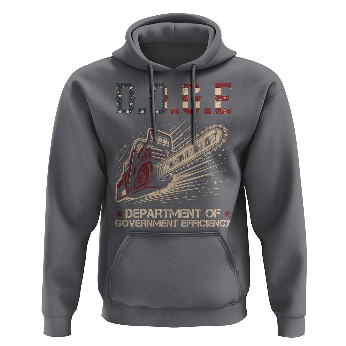 Chainsaw For Bureaucracy Hoodie Funny DOGE USA Flag