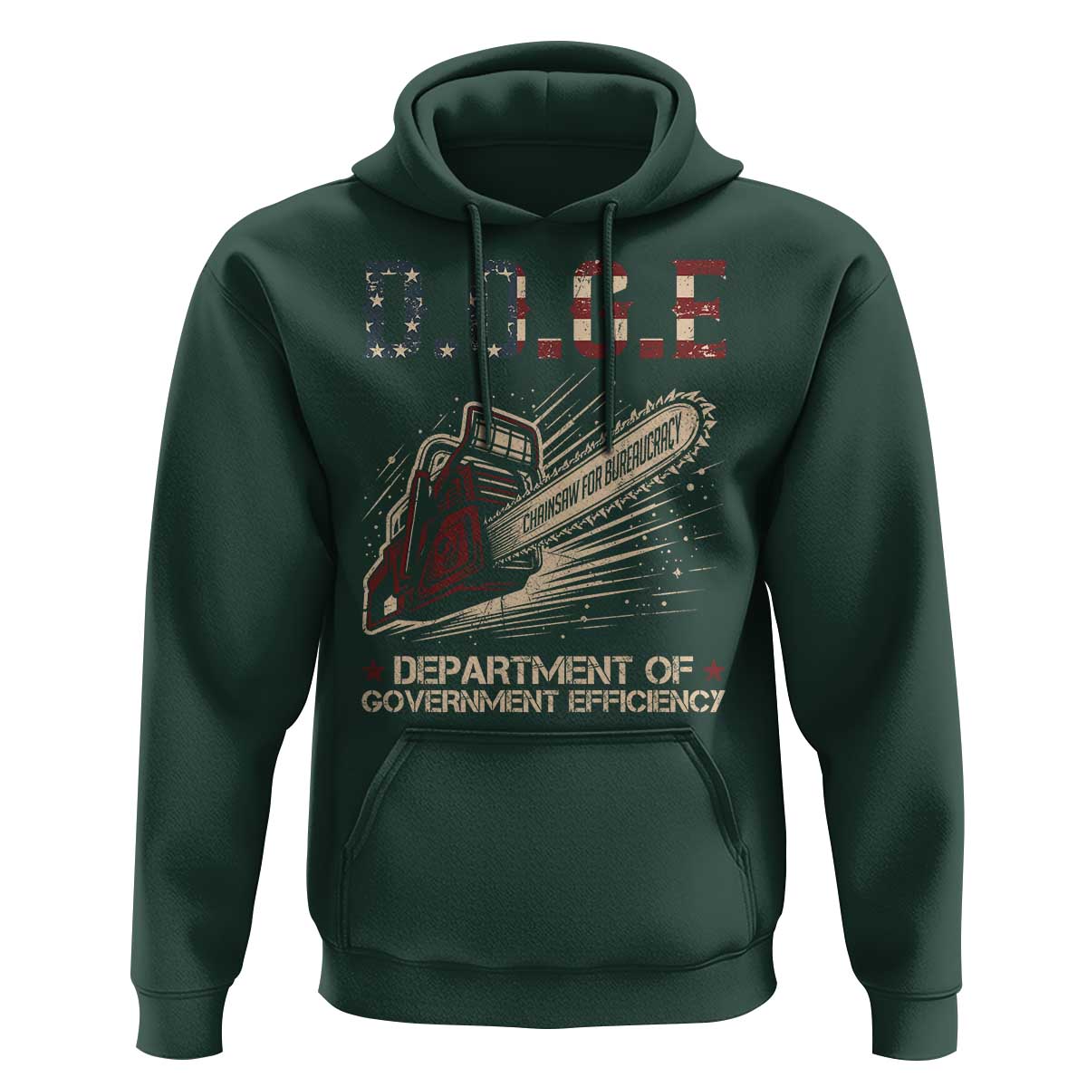 Chainsaw For Bureaucracy Hoodie Funny DOGE USA Flag