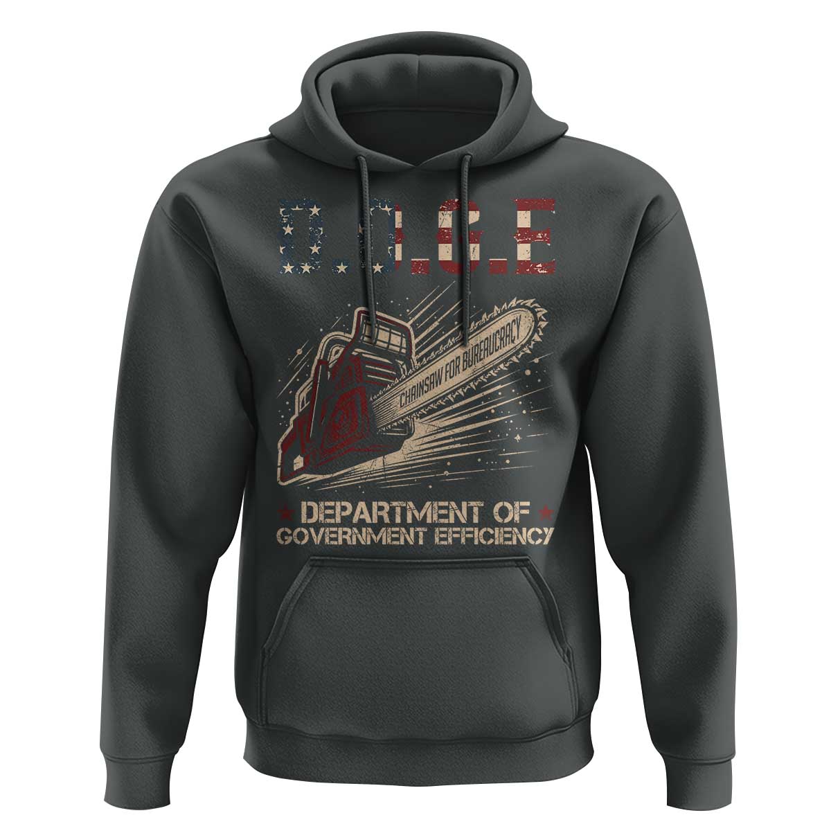 Chainsaw For Bureaucracy Hoodie Funny DOGE USA Flag