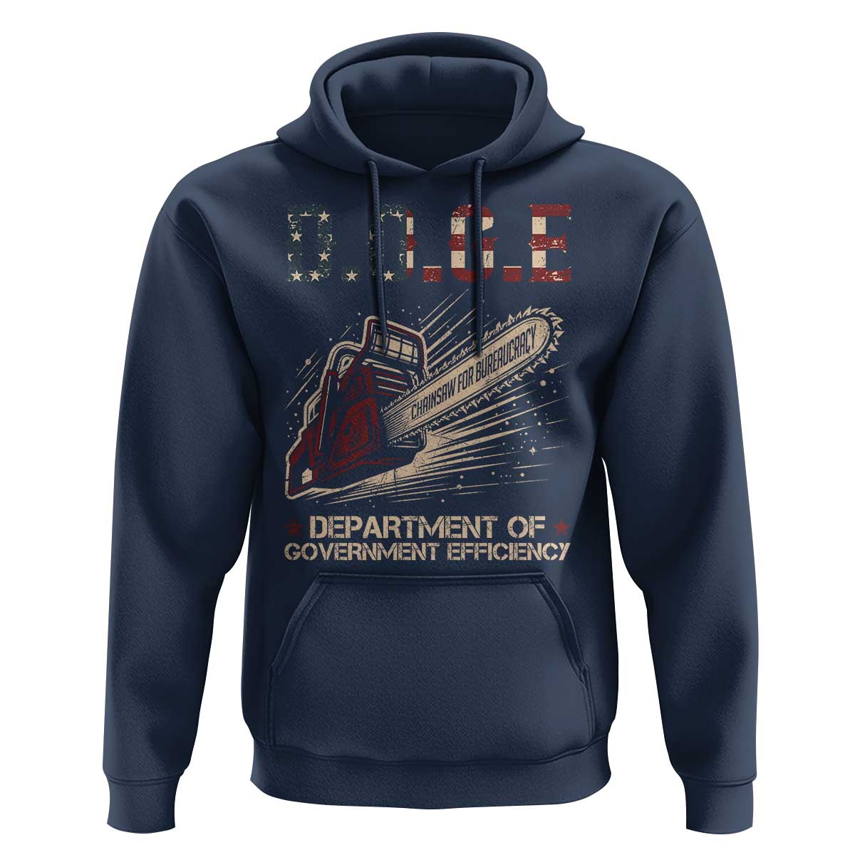 Chainsaw For Bureaucracy Hoodie Funny DOGE USA Flag
