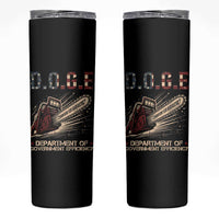 Chainsaw For Bureaucracy Skinny Tumbler Funny DOGE USA Flag