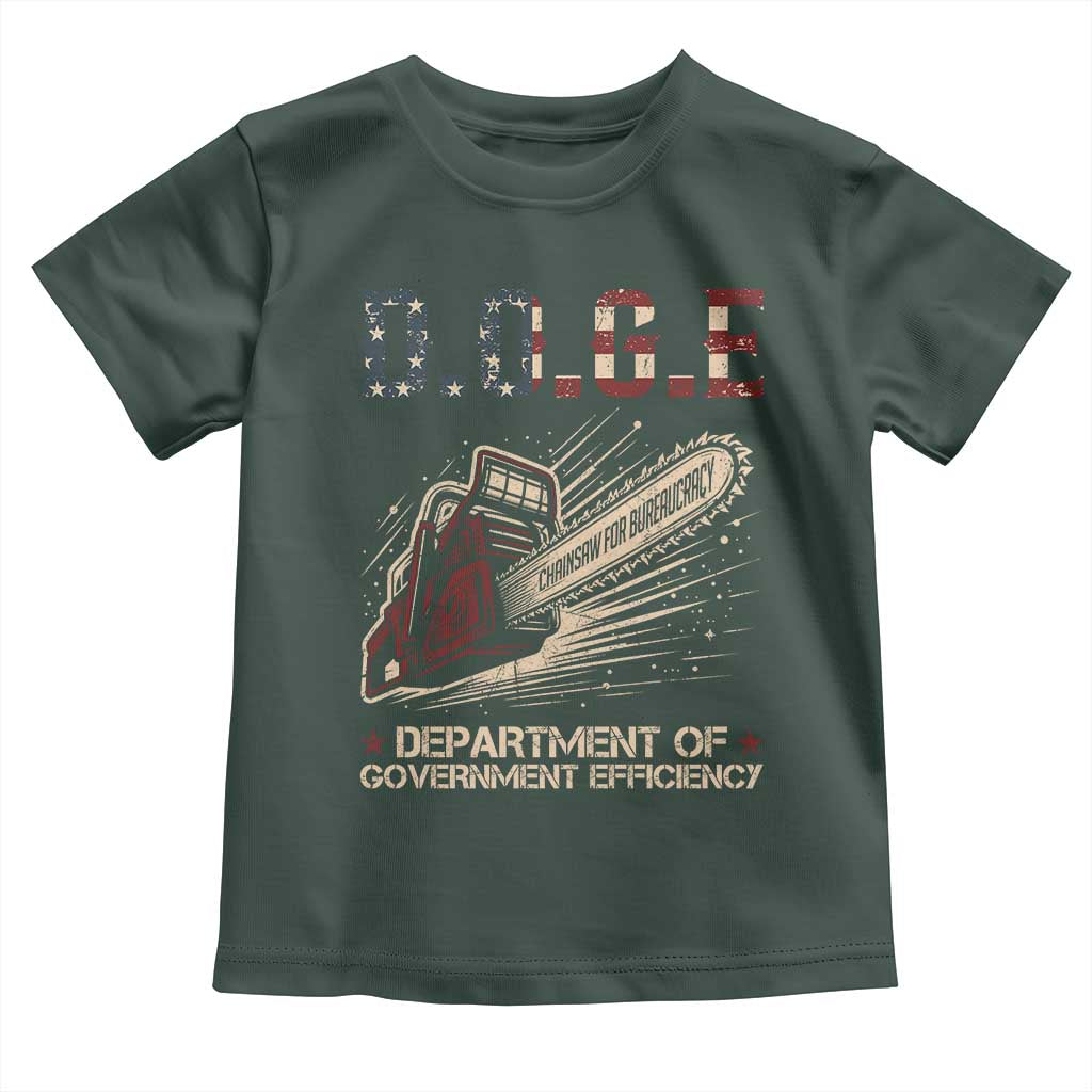 Chainsaw For Bureaucracy Toddler T Shirt Funny DOGE USA Flag