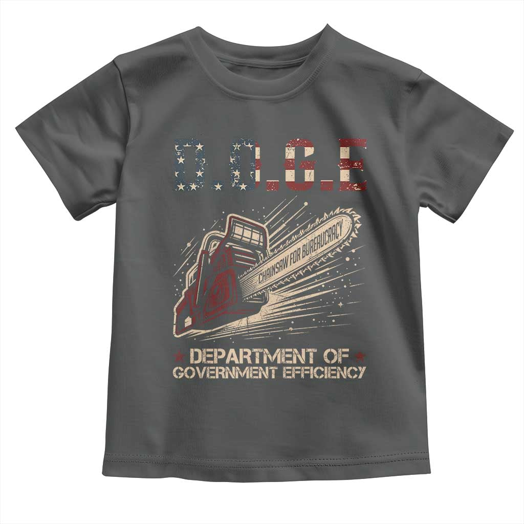 Chainsaw For Bureaucracy Toddler T Shirt Funny DOGE USA Flag
