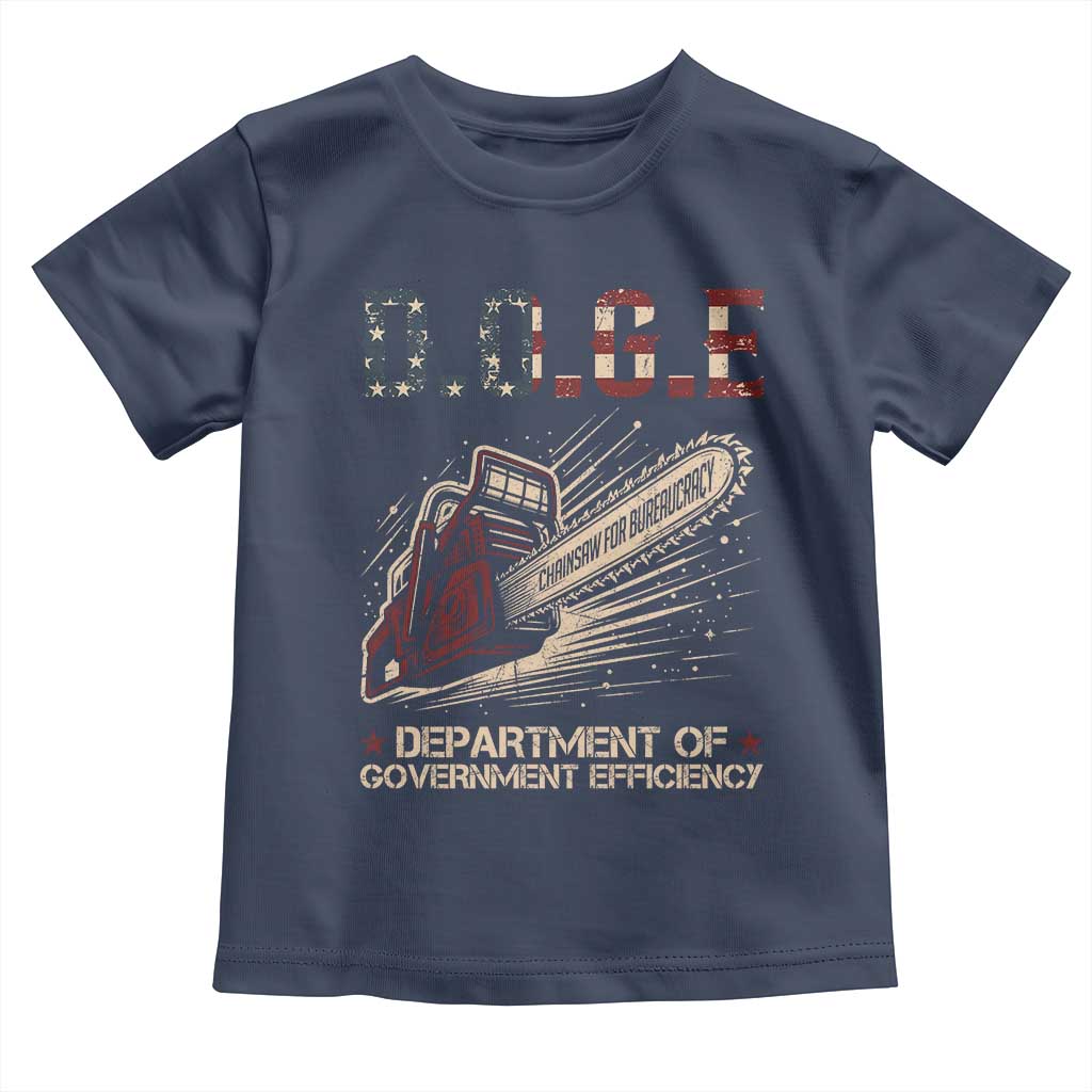 Chainsaw For Bureaucracy Toddler T Shirt Funny DOGE USA Flag