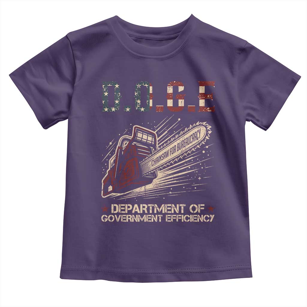 Chainsaw For Bureaucracy Toddler T Shirt Funny DOGE USA Flag