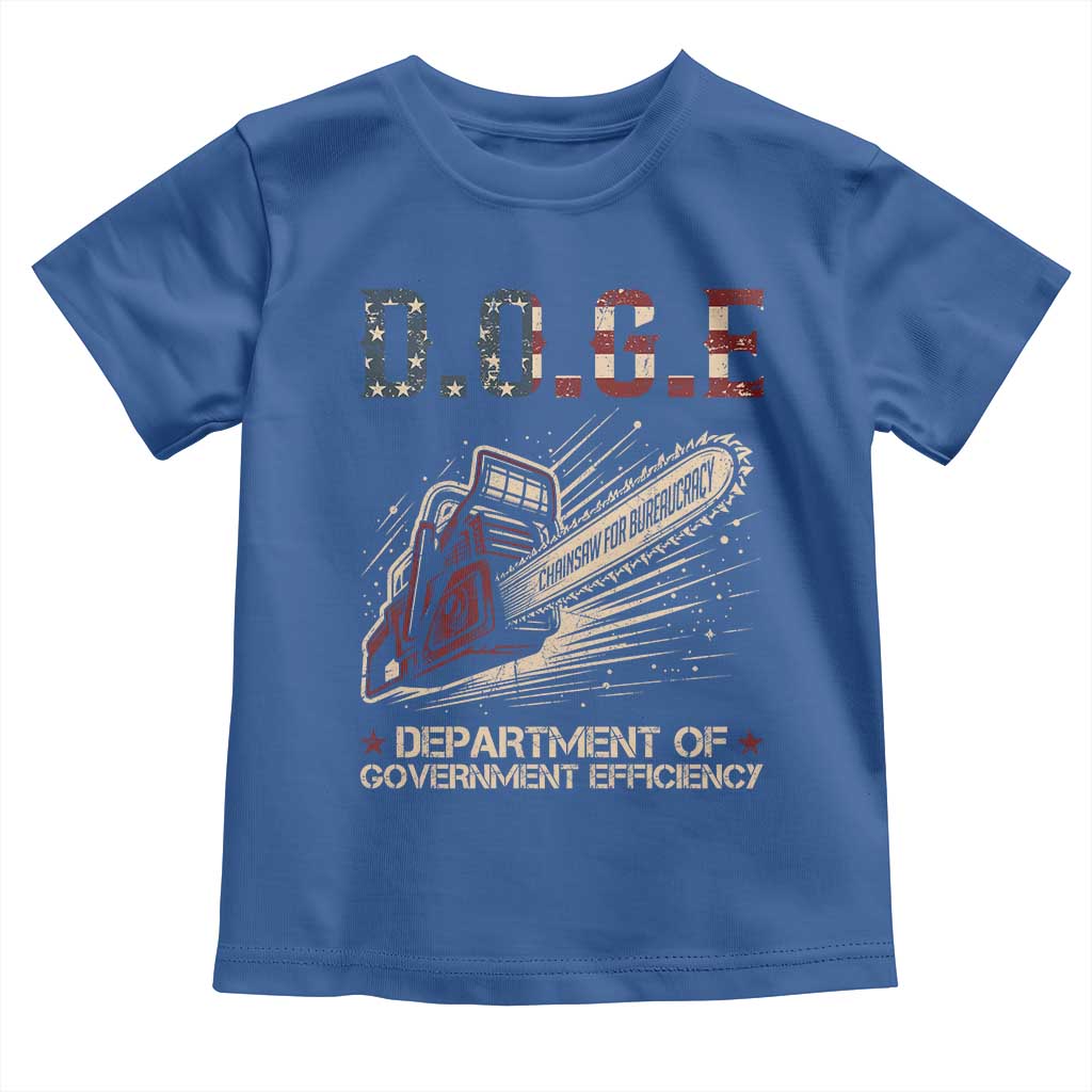 Chainsaw For Bureaucracy Toddler T Shirt Funny DOGE USA Flag