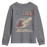 Chainsaw For Bureaucracy Youth Sweatshirt Funny DOGE USA Flag