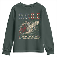 Chainsaw For Bureaucracy Youth Sweatshirt Funny DOGE USA Flag
