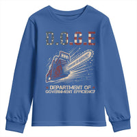 Chainsaw For Bureaucracy Youth Sweatshirt Funny DOGE USA Flag