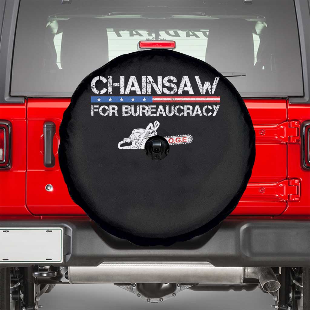 Chainsaw For Bureaucracy Spare Tire Cover DOGE Department Of Government