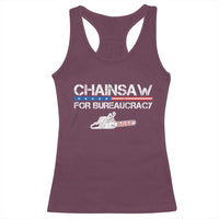 Chainsaw For Bureaucracy Racerback Tank Top DOGE Department Of Government