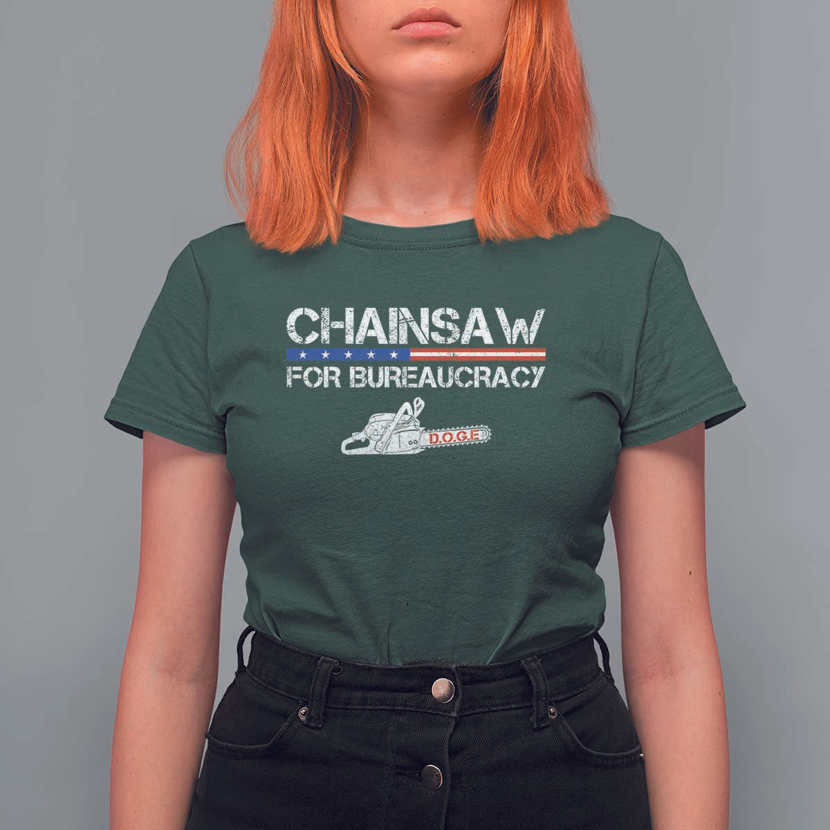 Chainsaw For Bureaucracy T Shirt For Women DOGE Department Of Government