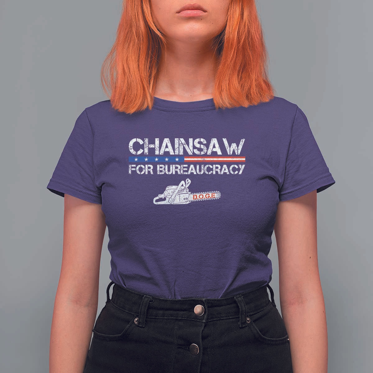Chainsaw For Bureaucracy T Shirt For Women DOGE Department Of Government