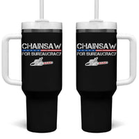 Chainsaw For Bureaucracy Tumbler With Handle DOGE Department Of Government