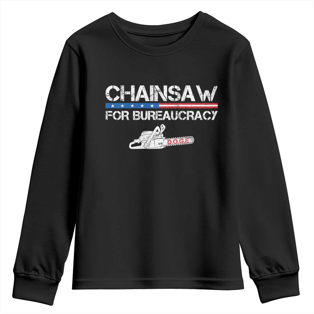 Chainsaw For Bureaucracy Youth Sweatshirt DOGE Department Of Government