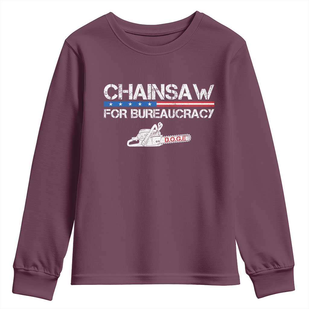 Chainsaw For Bureaucracy Youth Sweatshirt DOGE Department Of Government