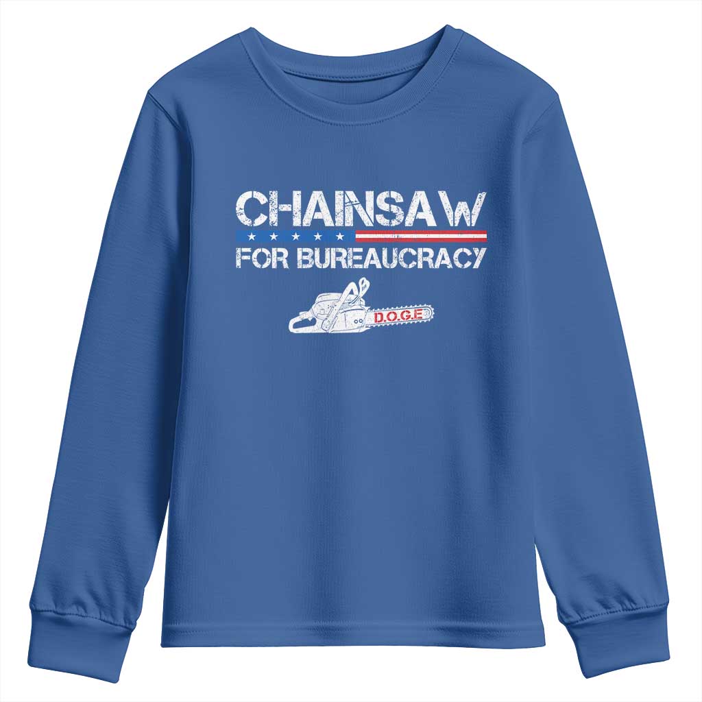 Chainsaw For Bureaucracy Youth Sweatshirt DOGE Department Of Government