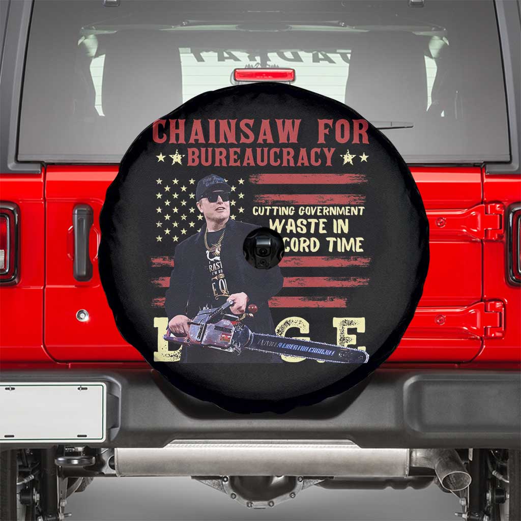 Chainsaw For Bureaucracy Spare Tire Cover Cutting Government Waste In Record Time DOGE