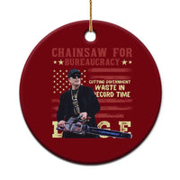 Chainsaw For Bureaucracy Ceramic Ornament Cutting Government Waste In Record Time DOGE - Wonder Print Shop