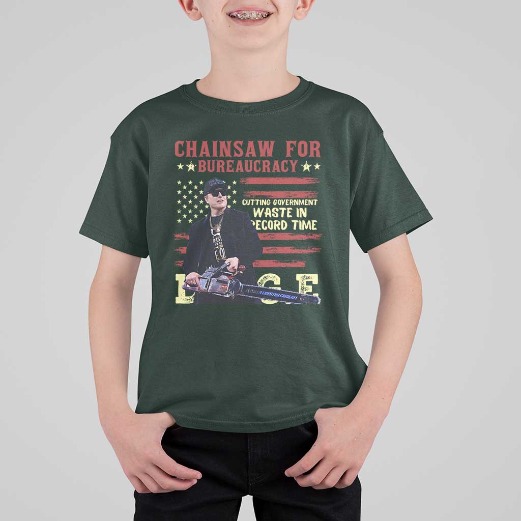 Chainsaw For Bureaucracy T Shirt For Kid Cutting Government Waste In Record Time DOGE