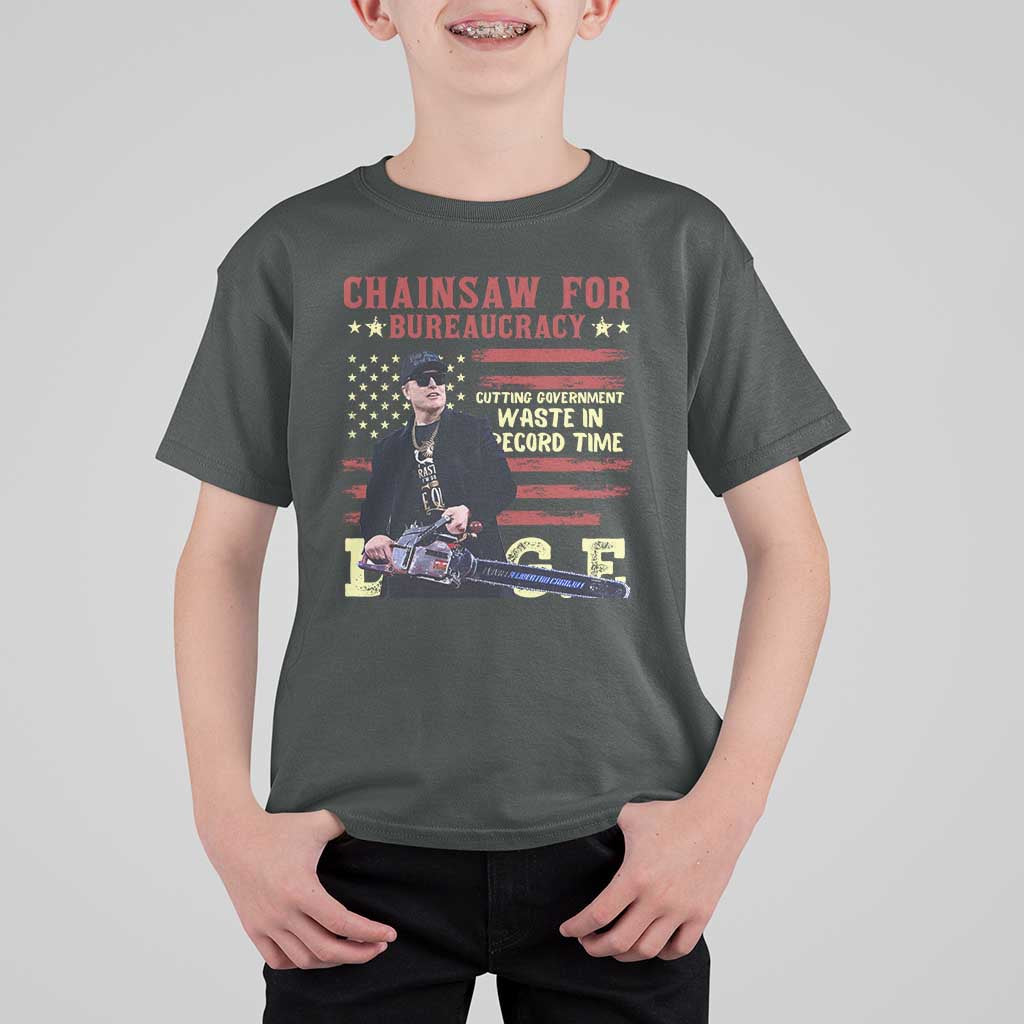 Chainsaw For Bureaucracy T Shirt For Kid Cutting Government Waste In Record Time DOGE