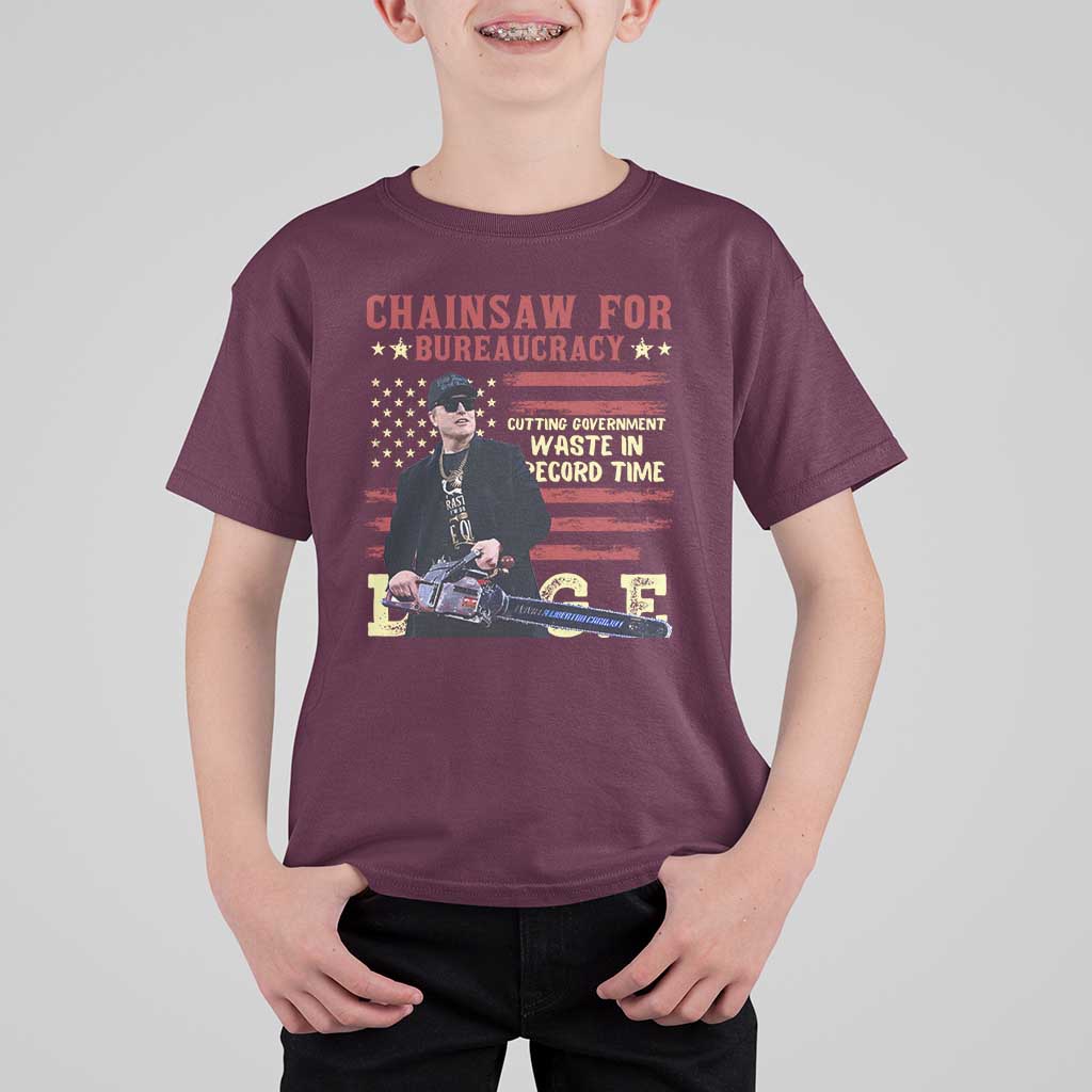 Chainsaw For Bureaucracy T Shirt For Kid Cutting Government Waste In Record Time DOGE