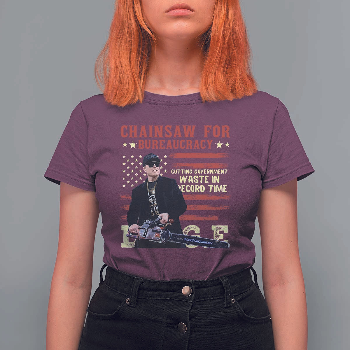 Chainsaw For Bureaucracy T Shirt For Women Cutting Government Waste In Record Time DOGE