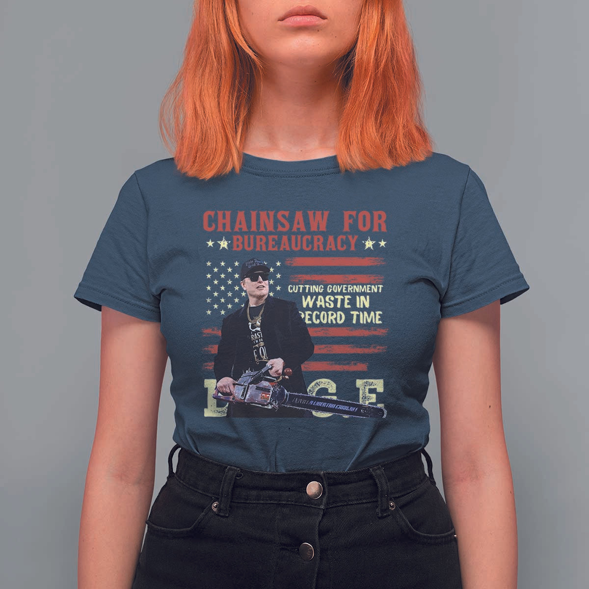 Chainsaw For Bureaucracy T Shirt For Women Cutting Government Waste In Record Time DOGE