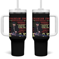 Chainsaw For Bureaucracy Tumbler With Handle Cutting Government Waste In Record Time DOGE