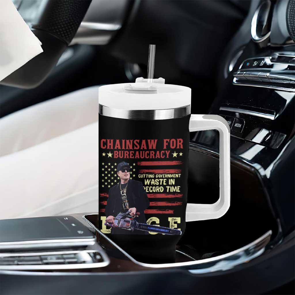 Chainsaw For Bureaucracy Tumbler With Handle Cutting Government Waste In Record Time DOGE