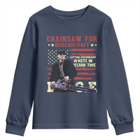 Chainsaw For Bureaucracy Youth Sweatshirt Cutting Government Waste In Record Time DOGE