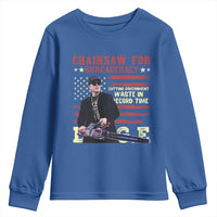 Chainsaw For Bureaucracy Youth Sweatshirt Cutting Government Waste In Record Time DOGE