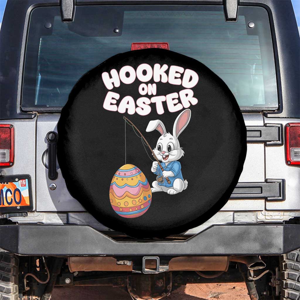 Cute Bunny Fishing Spare Tire Cover Hooked for Easter Eggs Funny Holiday