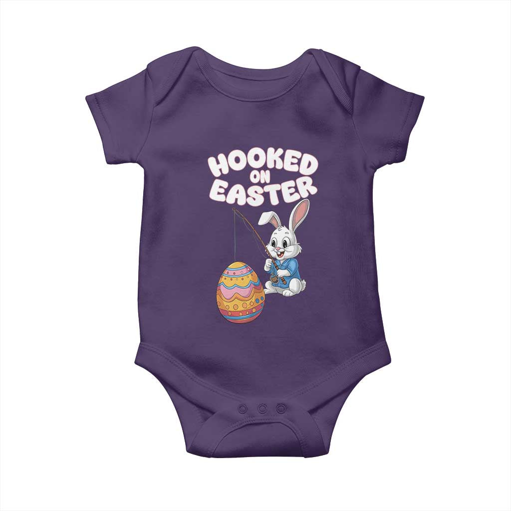 Cute Bunny Fishing Baby Onesie Hooked for Easter Eggs Funny Holiday