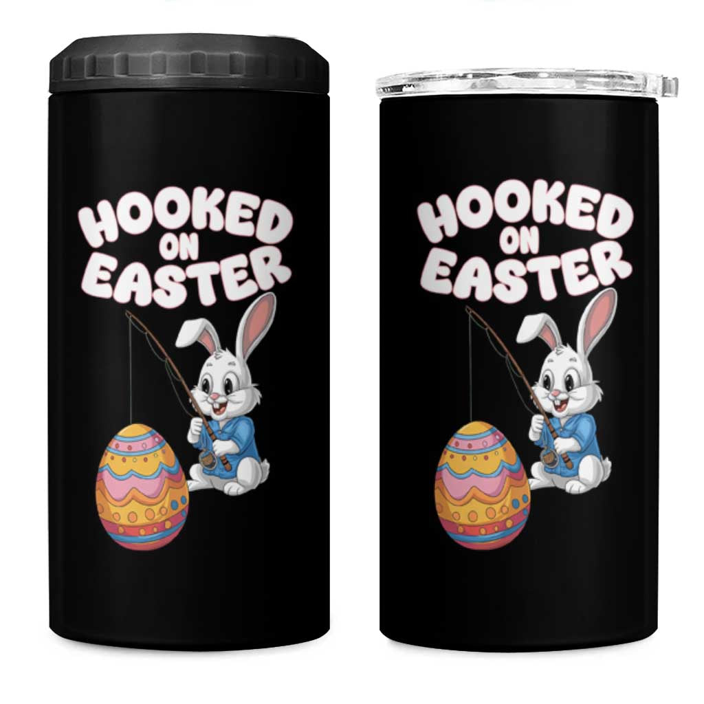 Cute Bunny Fishing 4 in 1 Can Cooler Tumbler Hooked for Easter Eggs Funny Holiday