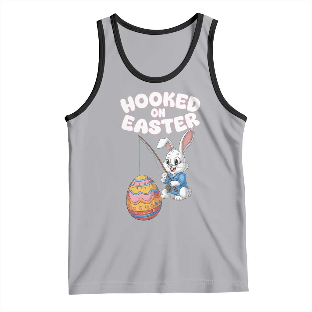 Cute Bunny Fishing Tank Top Hooked for Easter Eggs Funny Holiday
