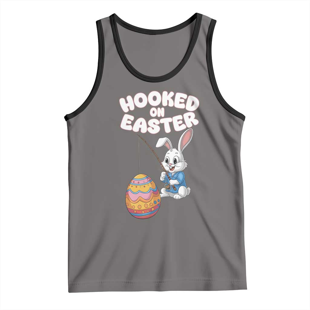 Cute Bunny Fishing Tank Top Hooked for Easter Eggs Funny Holiday