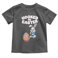 Cute Bunny Fishing Toddler T Shirt Hooked for Easter Eggs Funny Holiday