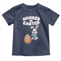 Cute Bunny Fishing Toddler T Shirt Hooked for Easter Eggs Funny Holiday