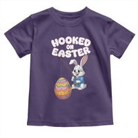 Cute Bunny Fishing Toddler T Shirt Hooked for Easter Eggs Funny Holiday