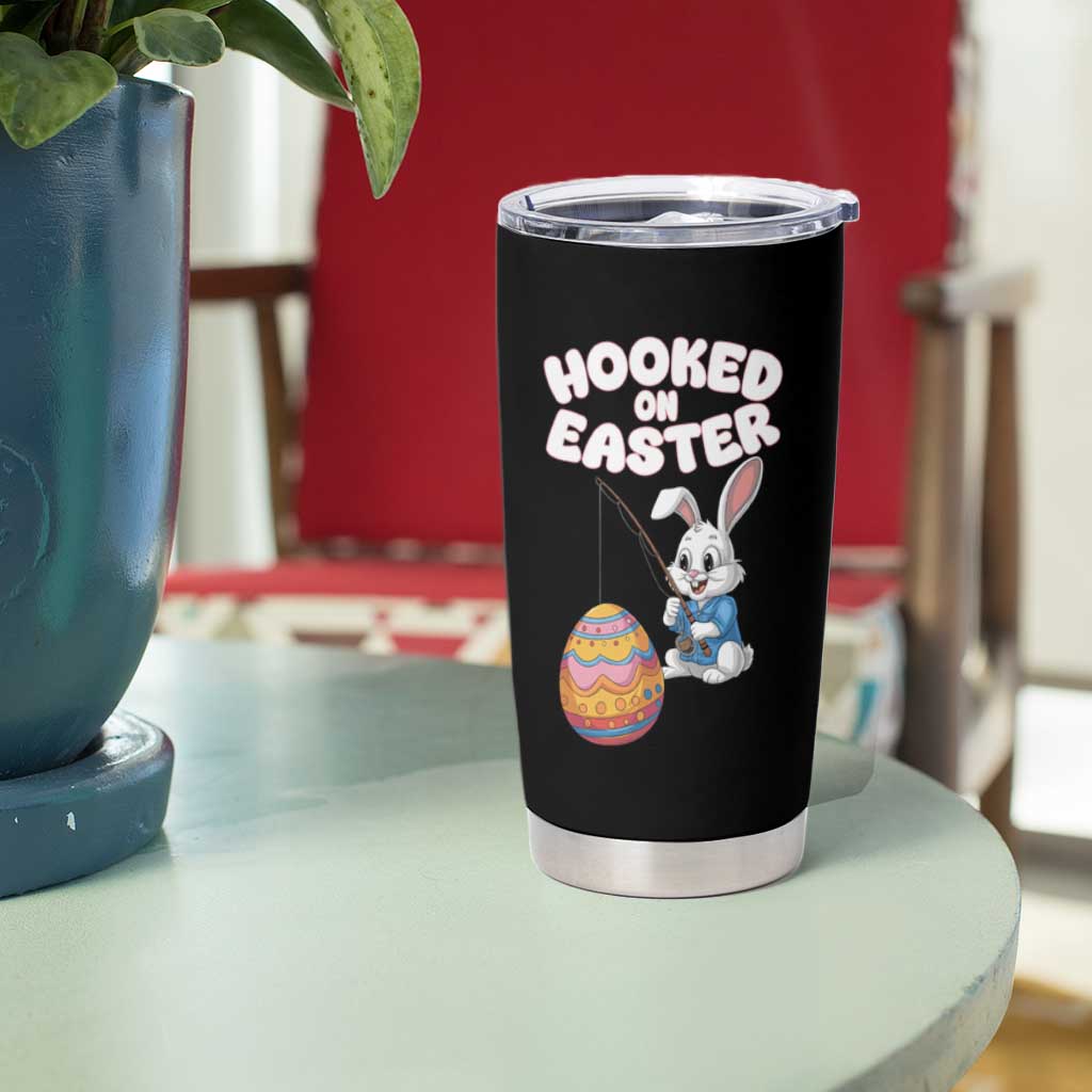 Cute Bunny Fishing Tumbler Cup Hooked for Easter Eggs Funny Holiday