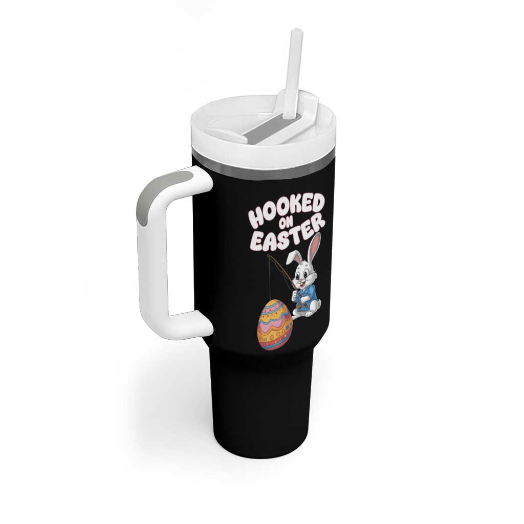 Cute Bunny Fishing Tumbler With Handle Hooked for Easter Eggs Funny Holiday