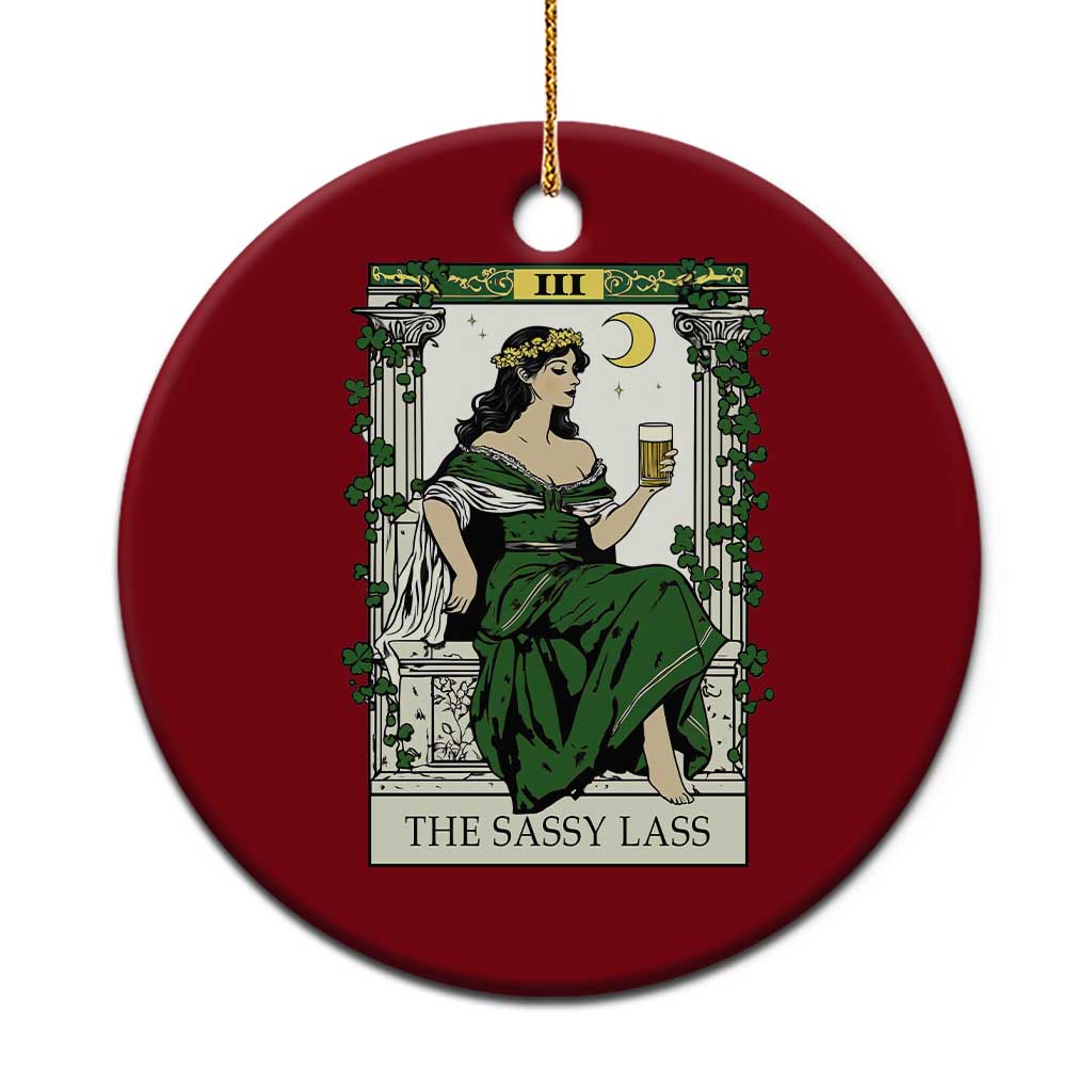 The Sassy Lass Tarot Card Ceramic Ornament Funny St Patrick's Day - Wonder Print Shop