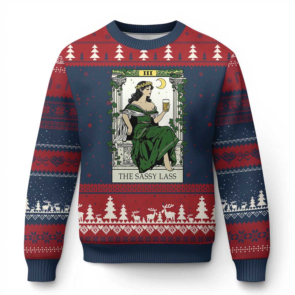 The Sassy Lass Tarot Card Ugly Christmas Sweater Funny St Patrick's Day - Wonder Print Shop