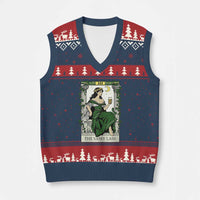 The Sassy Lass Tarot Card V-Neck Knit Sweater Vest Funny St Patrick's Day - Wonder Print Shop