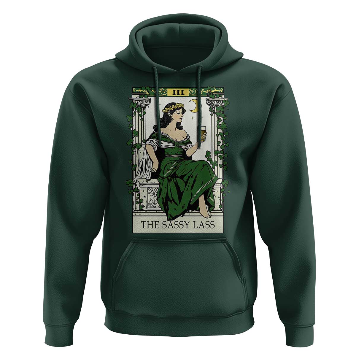 The Sassy Lass Tarot Card Hoodie Funny St Patrick's Day