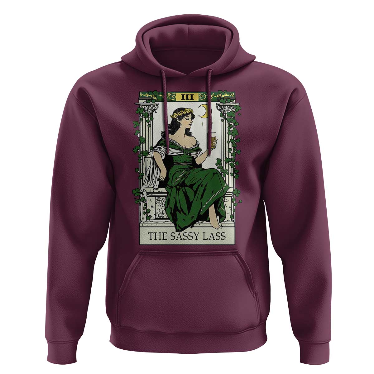 The Sassy Lass Tarot Card Hoodie Funny St Patrick's Day