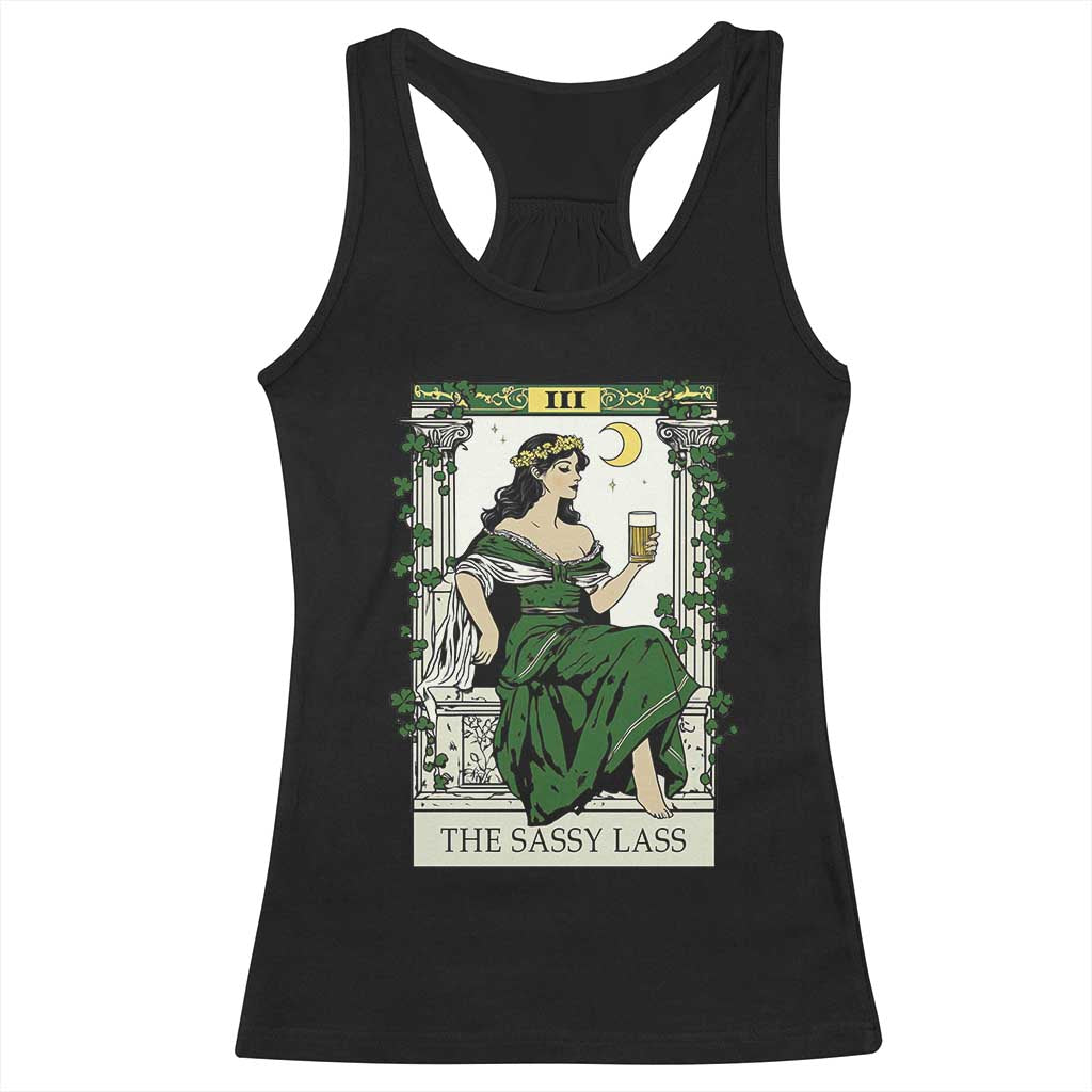 The Sassy Lass Tarot Card Racerback Tank Top Funny St Patrick's Day